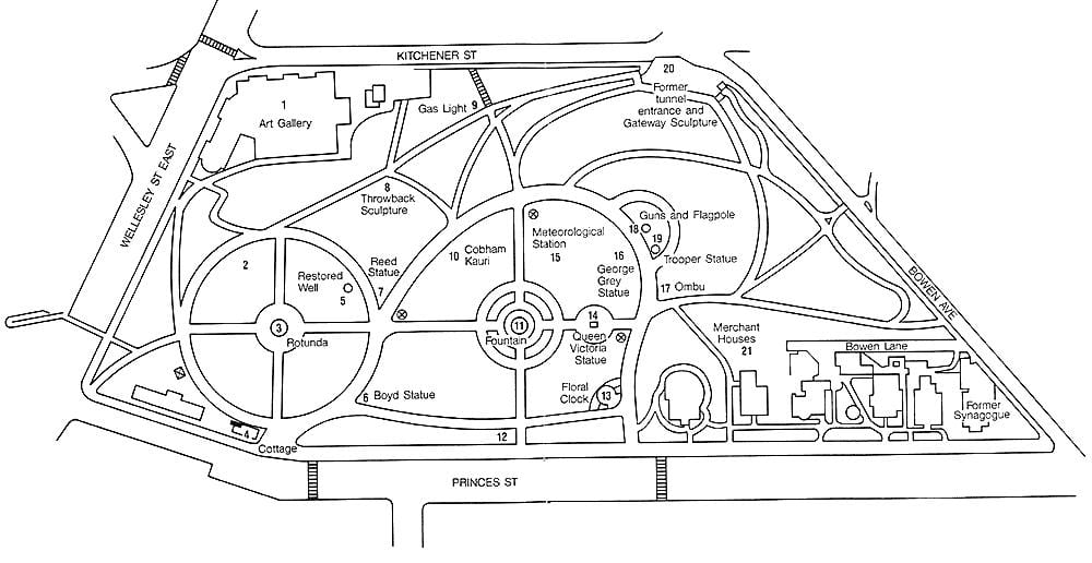 mapa Albert park Auckland