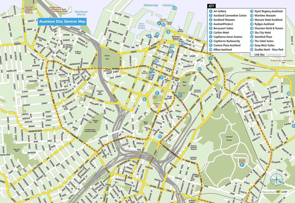 mapa Auckland hiri zentroa