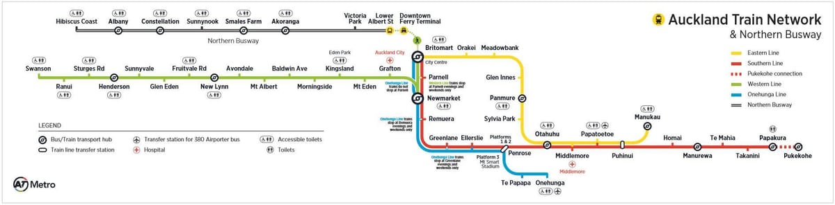 Auckland metroa mapa