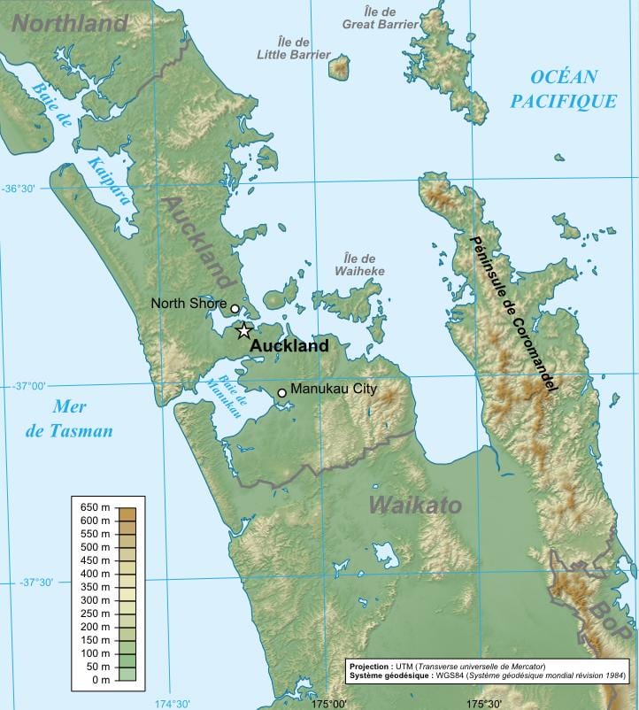 Auckland mapa geologikoa