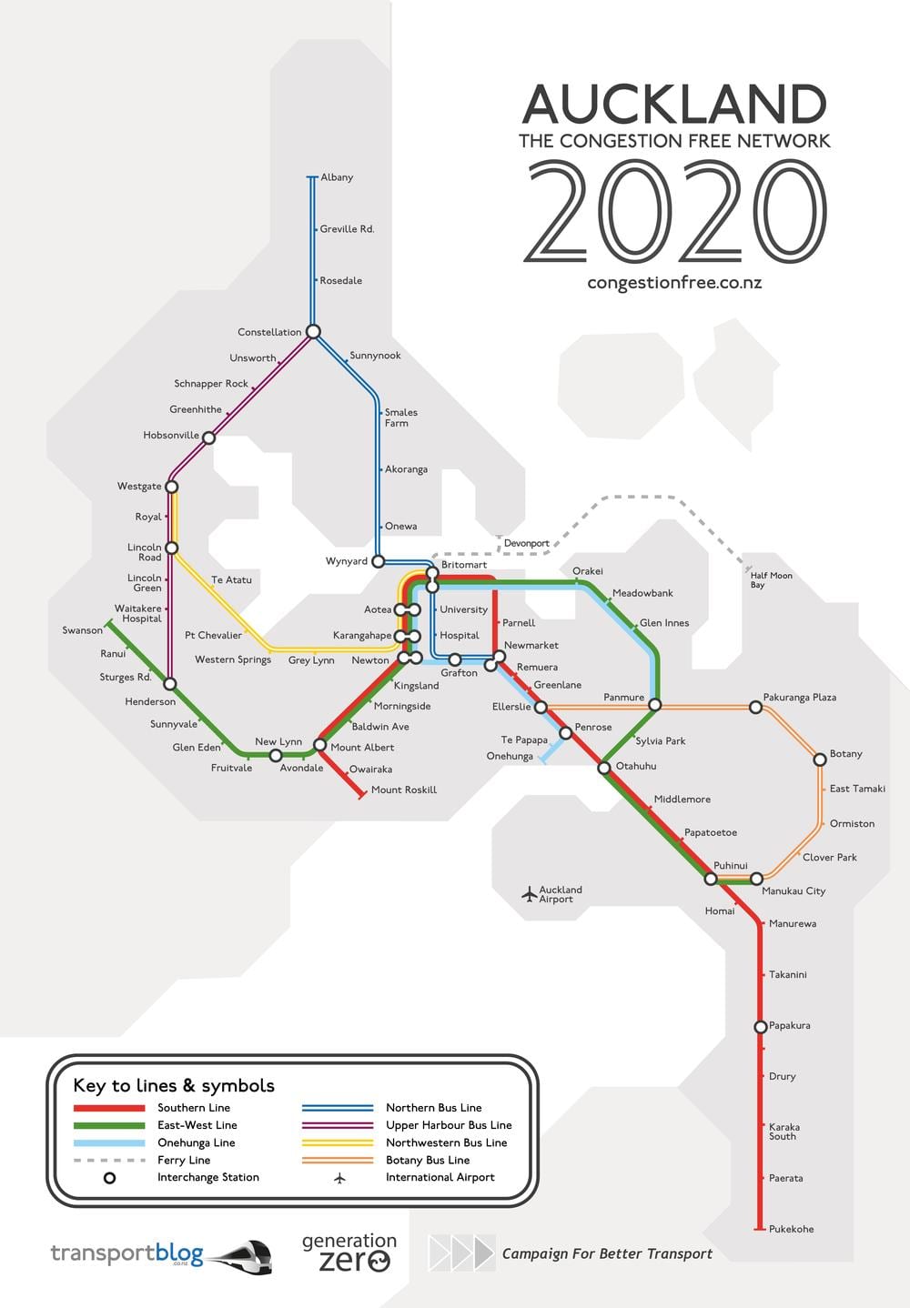 tren mapa Auckland
