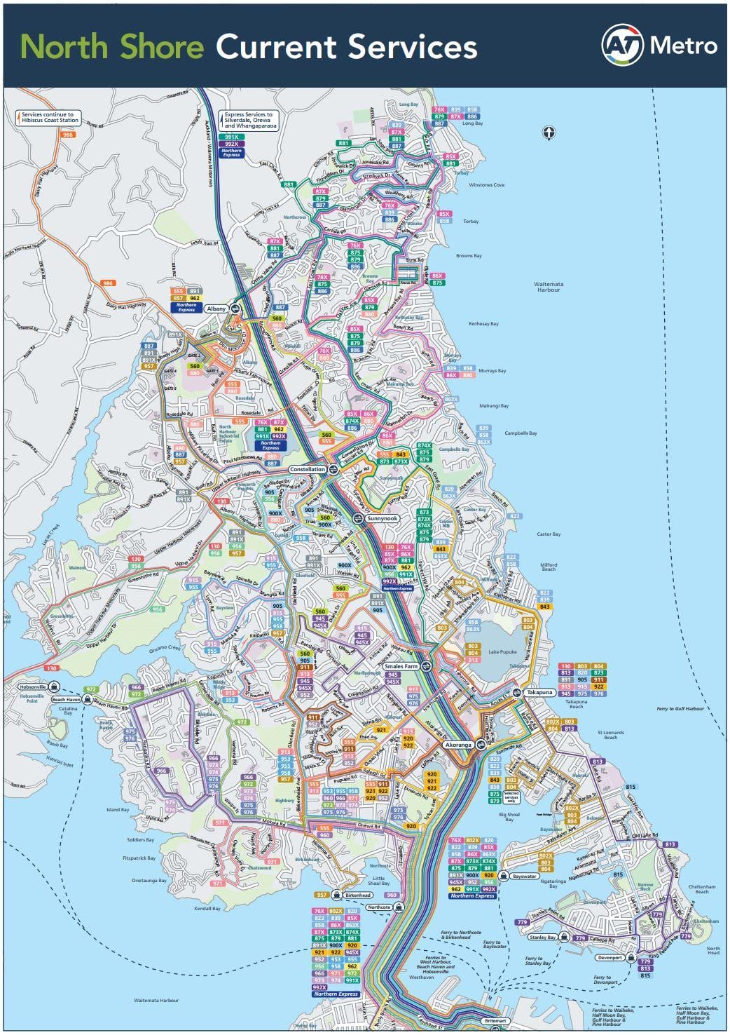 mapa north shore Auckland