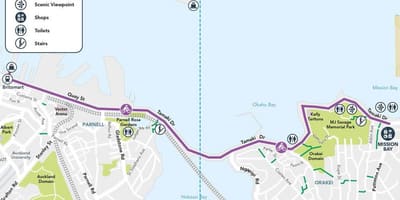 Arrosa cycleway Auckland mapa