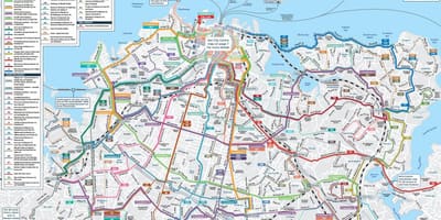 Auckland garraio publikoaren mapa