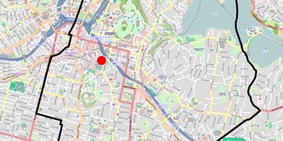Auckland Gramatika eskola zona mapa