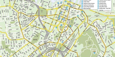 Mapa Auckland hiri zentroa