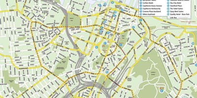 Mapa Queen street Auckland